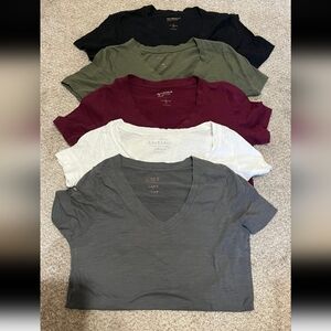 Arizona Jean Company Bundle 4 Soft V-Neck T-Shirts - *No White* All Size Small